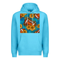Ocean Blue american football with leopard Premium Hoodie - BundleAndBundleShop