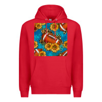 Red american football with leopard Premium Hoodie - BundleAndBundleShop