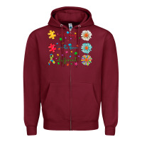 Burgundy It's Okay To Be Different Zipper Hoodie - CowhideDigitalArt
