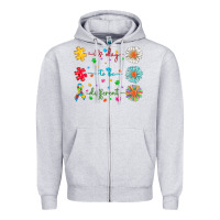 Heather Grey It's Okay To Be Different Zipper Hoodie - CowhideDigitalArt