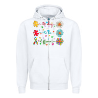 White It's Okay To Be Different Zipper Hoodie - CowhideDigitalArt