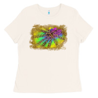 Bone colorful glitter leopard background Ladies Tee - RanaPortraitStore