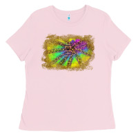 Bubblegum Pink colorful glitter leopard background Ladies Tee - RanaPortraitStore