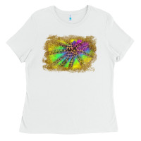 White colorful glitter leopard background Ladies Tee - RanaPortraitStore