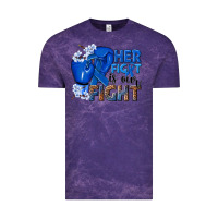 Cloud Purple Her fight is our fight Colon Cancer blue ribbon Vintage Tee - NancyCooperArtShop