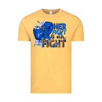 Vintage Mustard Her fight is our fight Colon Cancer blue ribbon Vintage Tee - NancyCooperArtShop