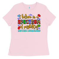 Bubblegum Pink i believe in a spectrum of possibilities Ladies Tee - LillyAllenDesigns