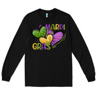 Black mardi gras heart Long Sleeve Tee - CowGirlArtShop