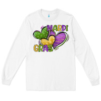 White mardi gras heart Long Sleeve Tee - CowGirlArtShop