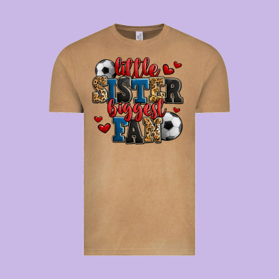 Little Sister Biggest Fan Soccer Vintage Tee Designed By Jasminsmagicworld