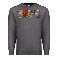 Charcoal Heather love rooster head Premium Sweatshirt - LillyAllenDesigns