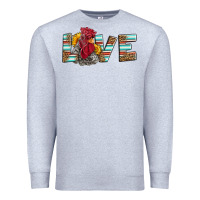 Heather Grey love rooster head Premium Sweatshirt - LillyAllenDesigns