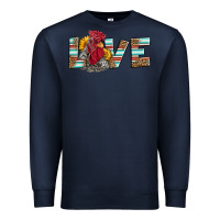 Navy love rooster head Premium Sweatshirt - LillyAllenDesigns