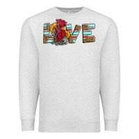 Oatmeal Heather love rooster head Premium Sweatshirt - LillyAllenDesigns