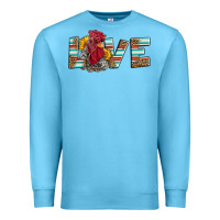 Ocean Blue love rooster head Premium Sweatshirt - LillyAllenDesigns