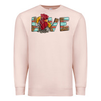 Pale Pink love rooster head Premium Sweatshirt - LillyAllenDesigns