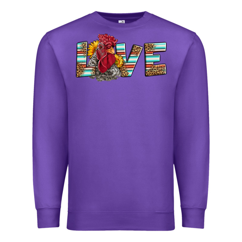 Love Rooster Head Premium Sweatshirt by LillyAllenDesigns | Teevron