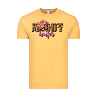 Vintage Mustard Moody Heifer with Leopard Vintage Tee - texasbilliewilder