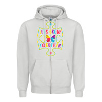 Dove Grey Let s Grow Together Zipper Hoodie - CowhideDigitalArt