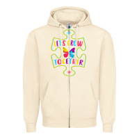 Sandshell Let s Grow Together Zipper Hoodie - CowhideDigitalArt