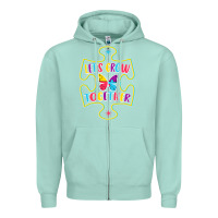 Seafoam Let s Grow Together Zipper Hoodie - CowhideDigitalArt