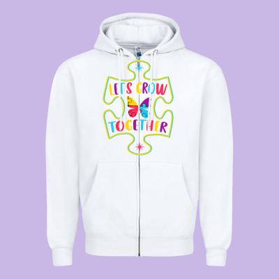 Let S Grow Together Zipper Hoodie Designed By Cowhidedigitalart
