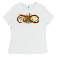 White butterfly infinity symbol autism Ladies Tee - LillyAllenDesigns