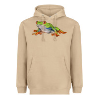 Mushroom red eyed tree frog Heavyweight Hoodie - LillyAllenDesigns