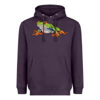 Plum red eyed tree frog Heavyweight Hoodie - LillyAllenDesigns