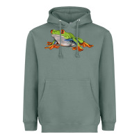 Sage red eyed tree frog Heavyweight Hoodie - LillyAllenDesigns