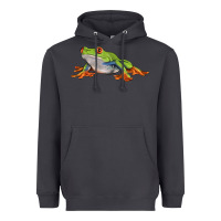 Smoke red eyed tree frog Heavyweight Hoodie - LillyAllenDesigns