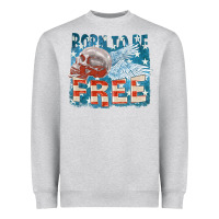 Heather Grey Born to be free Heavyweight Sweatshirt - FaDigitalArtStudio