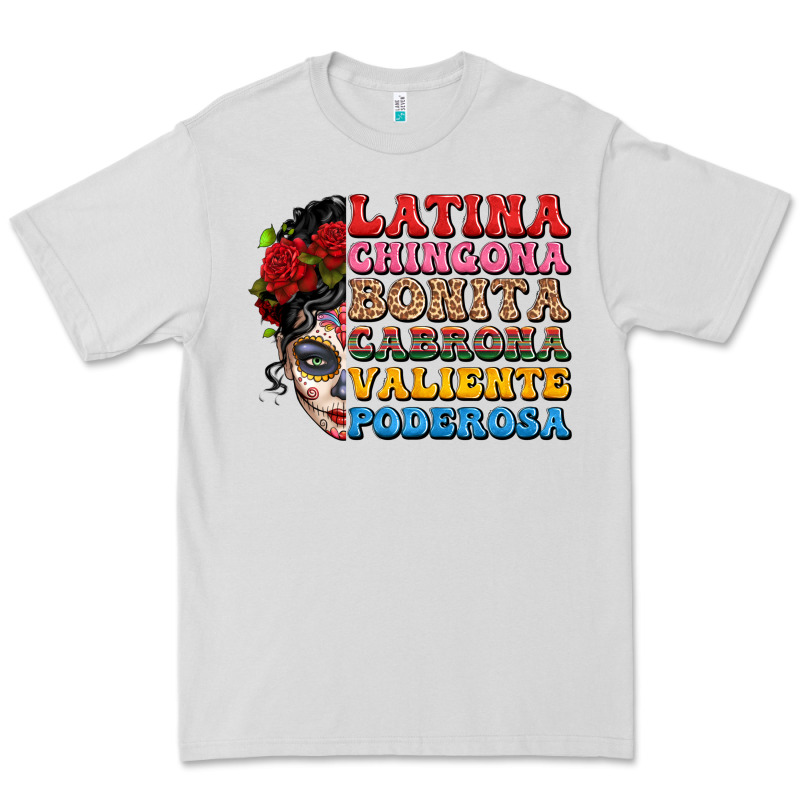 Mexican Sugar Skull Latina Chingona Bonita Premium Tee by LillyAllenDesigns | Teevron