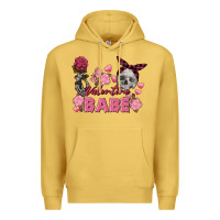 Antique Gold Valentine Babe Valentine's Day Skull Premium Hoodie - FaDigitalArtStudio