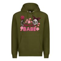 Army Green Valentine Babe Valentine's Day Skull Premium Hoodie - FaDigitalArtStudio