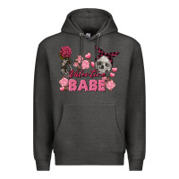 Charcoal Heather Valentine Babe Valentine's Day Skull Premium Hoodie - FaDigitalArtStudio