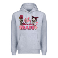 Heather Grey Valentine Babe Valentine's Day Skull Premium Hoodie - FaDigitalArtStudio