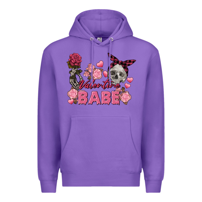 Valentine Babe Valentine's Day Skull Premium Hoodie by FaDigitalArtStudio | Teevron