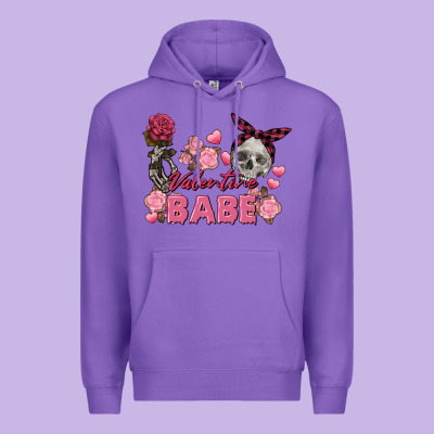 Valentine Babe Valentine's Day Skull Premium Hoodie Designed By Fadigitalartstudio