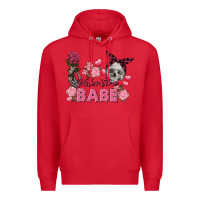 Red Valentine Babe Valentine's Day Skull Premium Hoodie - FaDigitalArtStudio