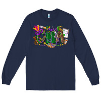 Navy cna mardi gras Long Sleeve Tee - CowGirlArtShop
