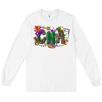 White cna mardi gras Long Sleeve Tee - CowGirlArtShop