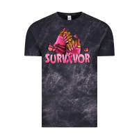 Cloud Black Breast Cancer survivor afro nails Vintage Tee - NancyCooperArtShop