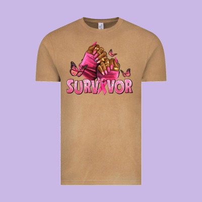 Breast Cancer Survivor Afro Nails Vintage Tee Designed By Nancycooperartshop