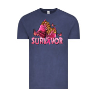 Vintage Denim Breast Cancer survivor afro nails Vintage Tee - NancyCooperArtShop