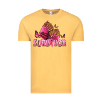 Vintage Mustard Breast Cancer survivor afro nails Vintage Tee - NancyCooperArtShop