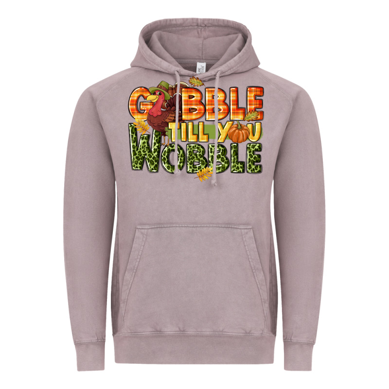 Gobble Till You Wobble Turkey Thanksgiving Vintage Hoodie by NancyCooperArtShop | Teevron