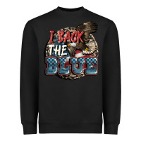 Black I back the blue Heavyweight Sweatshirt - FaDigitalArtStudio