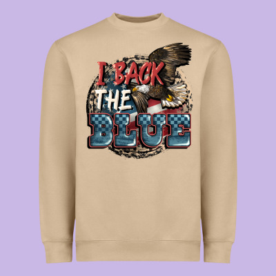 I Back The Blue Heavyweight Sweatshirt Designed By Fadigitalartstudio