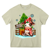 Mossy merry christmas cow Heavy Core Tee - MaliasSmallBusiness